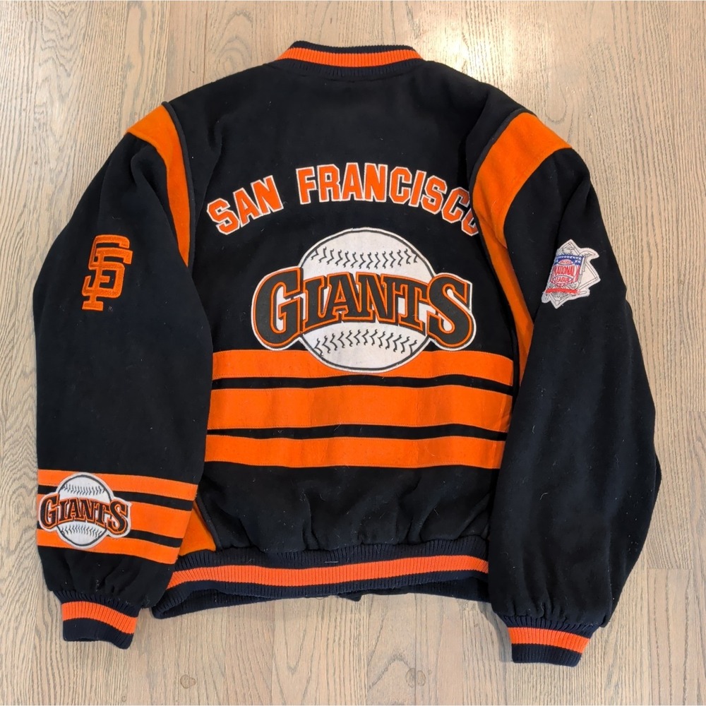 Vintage 90s MLB Nutmeg Campri San Francisco Giants Winter Lettermens Jacket XL